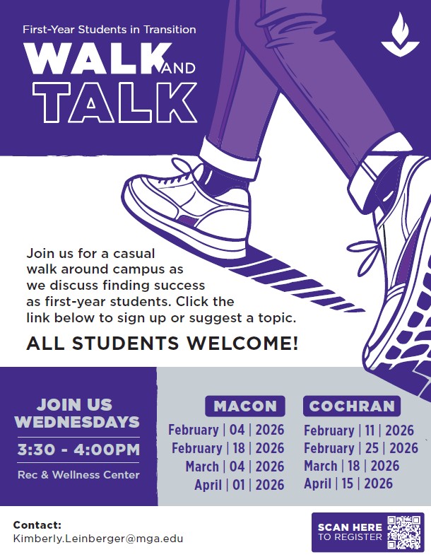 flyer for the walk and talk events in 2026, click for PDF